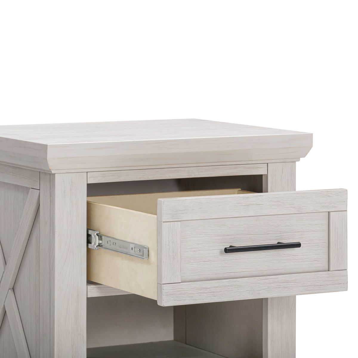 B14560WDF,Monogram by Namesake,Emory Farmhouse Nightstand in White Driftwood