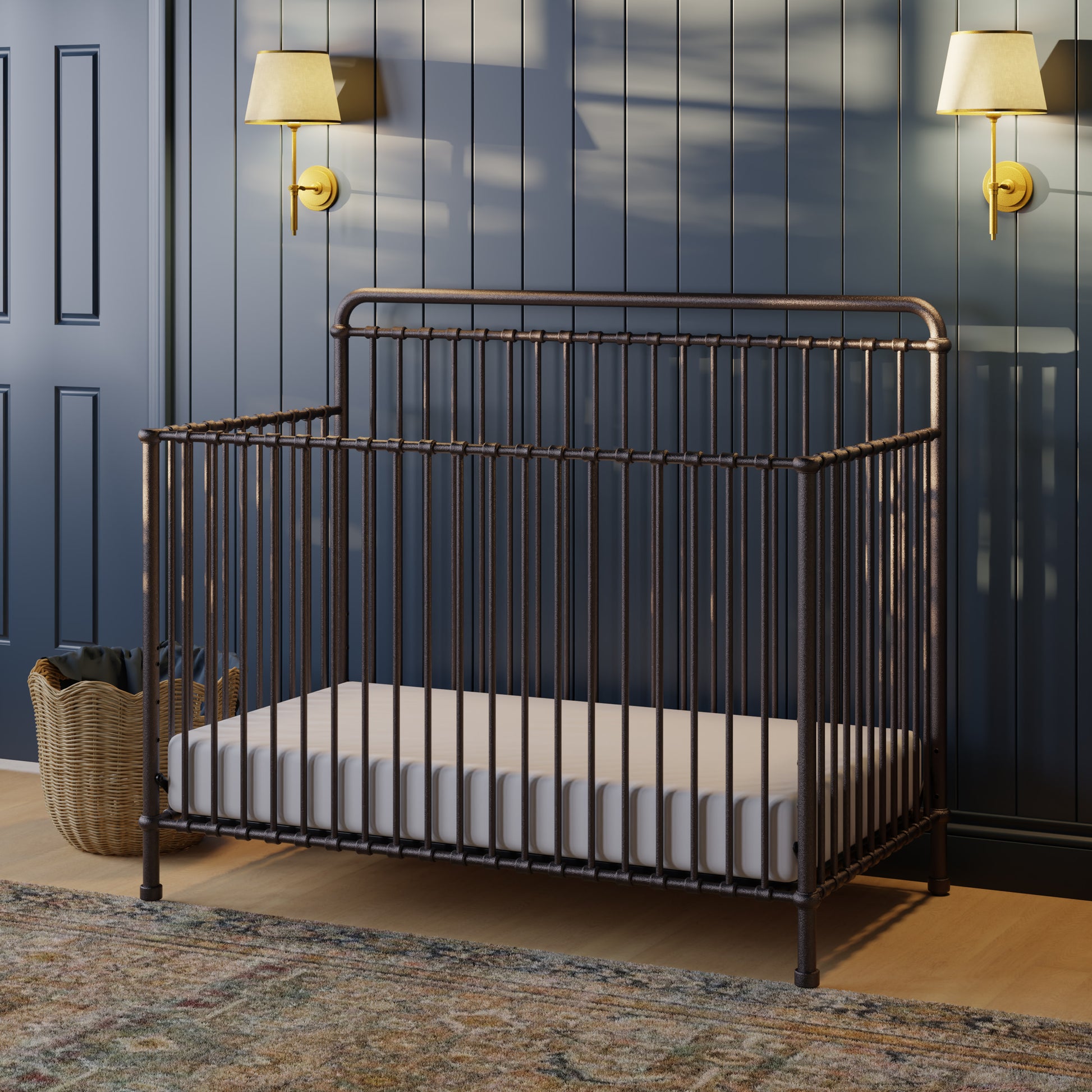 B15301UR,Namesake,Winston 4-in-1 Convertible Crib in Vintage Iron