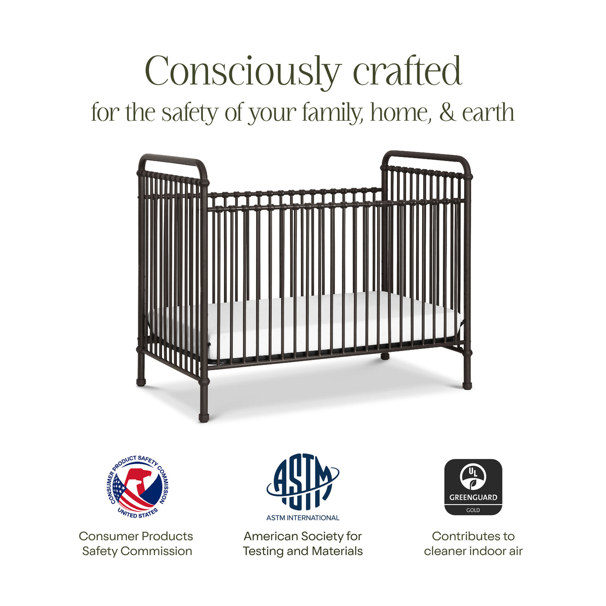 B15501UR,Namesake,Abigail 3-in-1 Convertible Crib in Vintage Iron