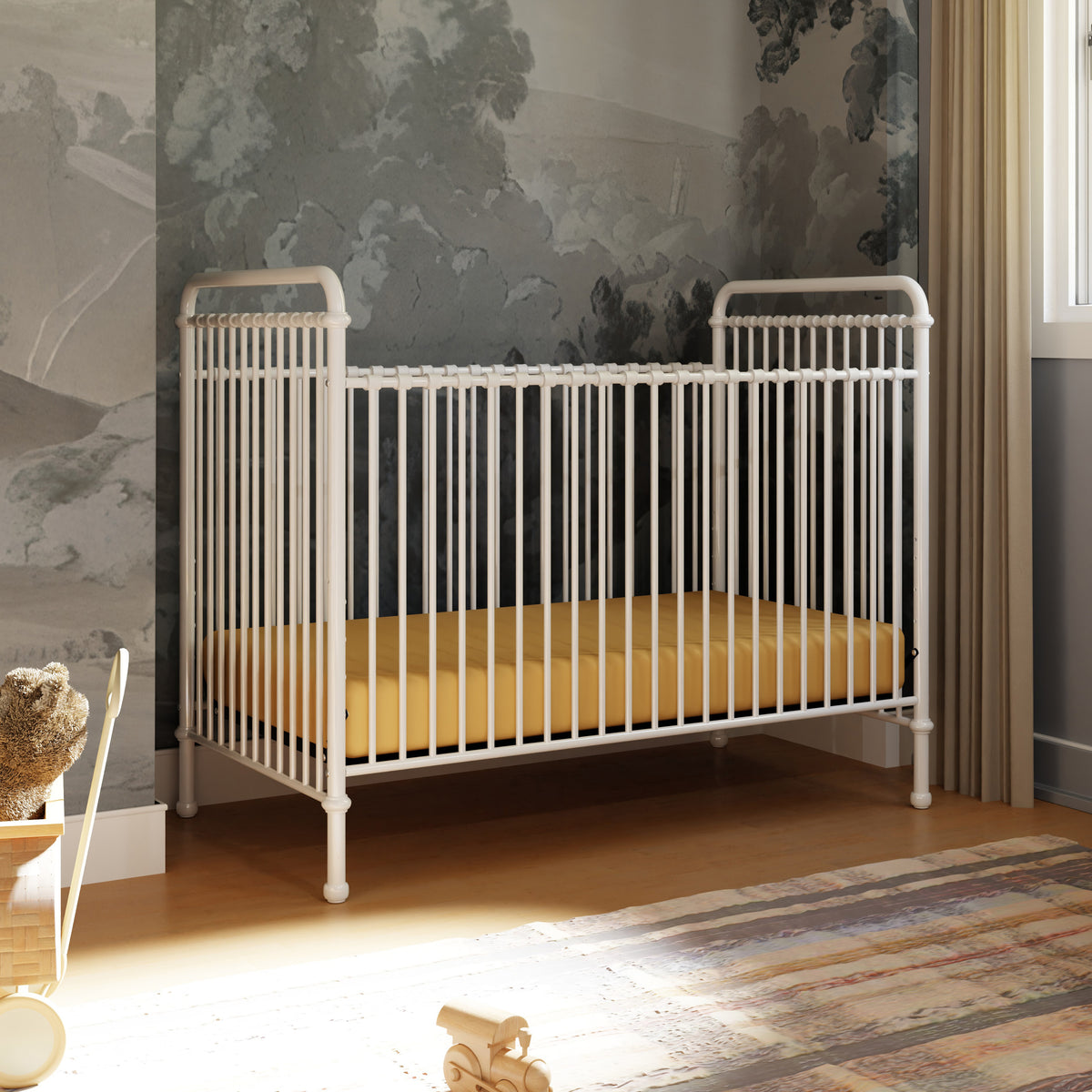 B15501WX,Namesake,Abigail 3-in-1 Convertible Crib in Washed White