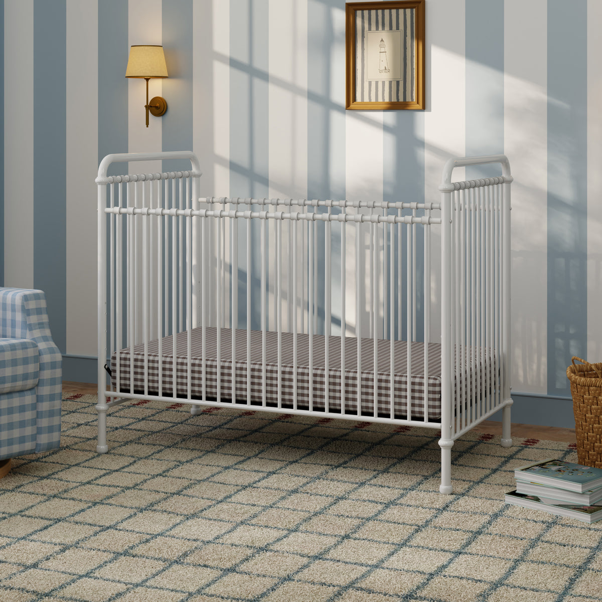 B15501WX,Namesake,Abigail 3-in-1 Convertible Crib in Washed White