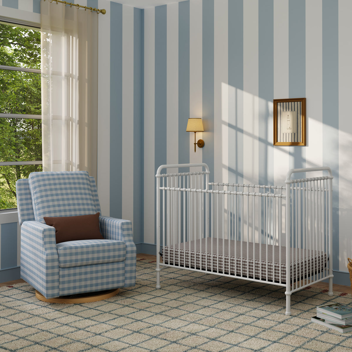 B15501WX,Namesake,Abigail 3-in-1 Convertible Crib in Washed White