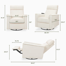B17183YC,Monogram by Namesake,Willa Deluxe Power Glider Recliner w/Heat&Massage in Ivory Corduroy