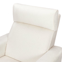 B17183YC,Monogram by Namesake,Willa Deluxe Power Glider Recliner w/Heat&Massage in Ivory Corduroy