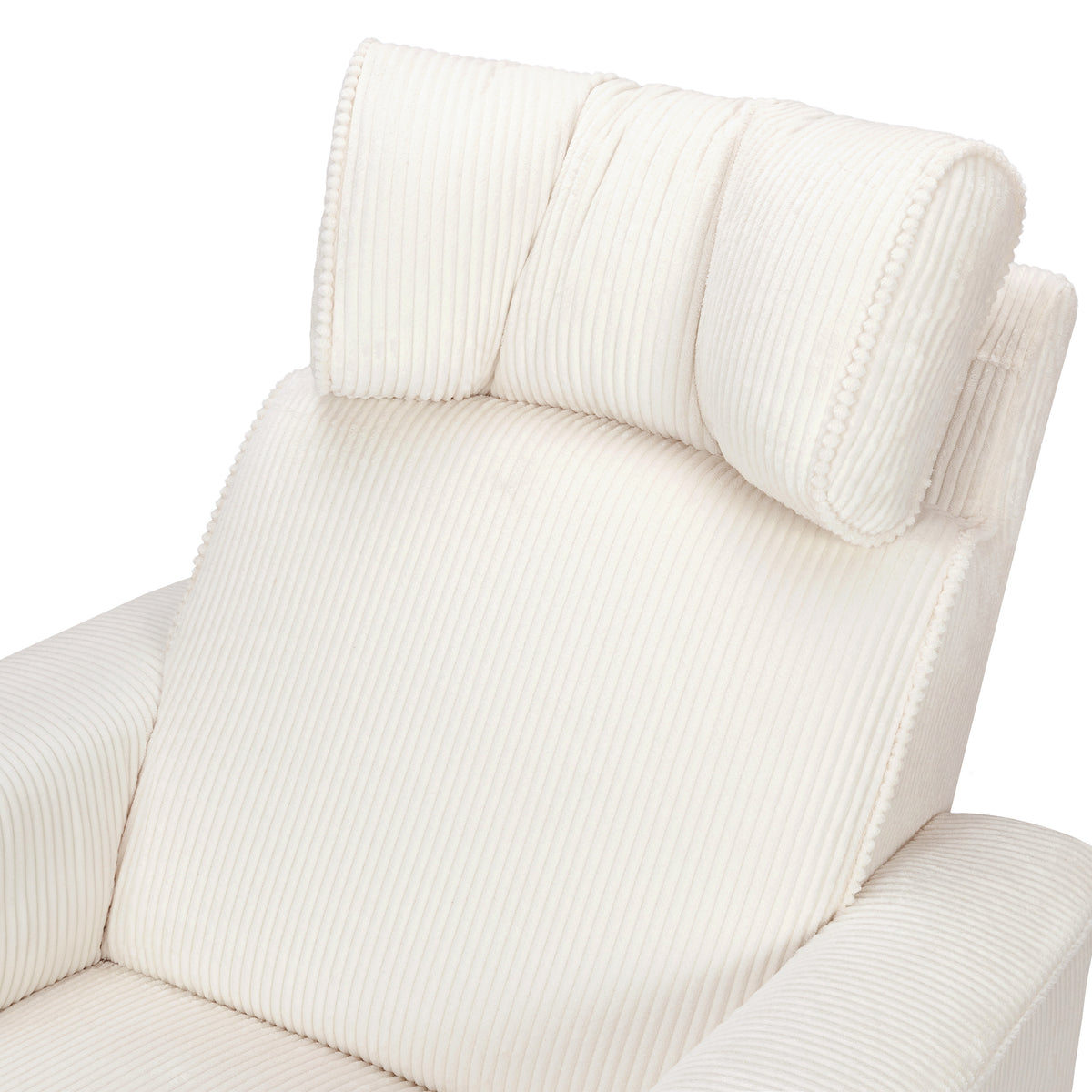 B17183YC,Monogram by Namesake,Willa Deluxe Power Glider Recliner w/Heat&Massage in Ivory Corduroy