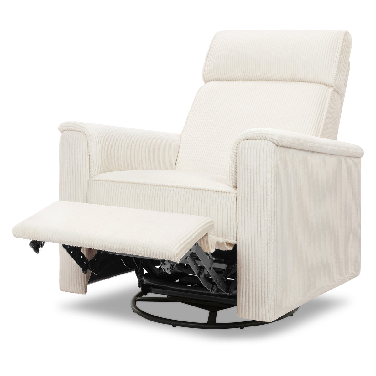 B17183YC,Monogram by Namesake,Willa Deluxe Power Glider Recliner w/Heat&Massage in Ivory Corduroy