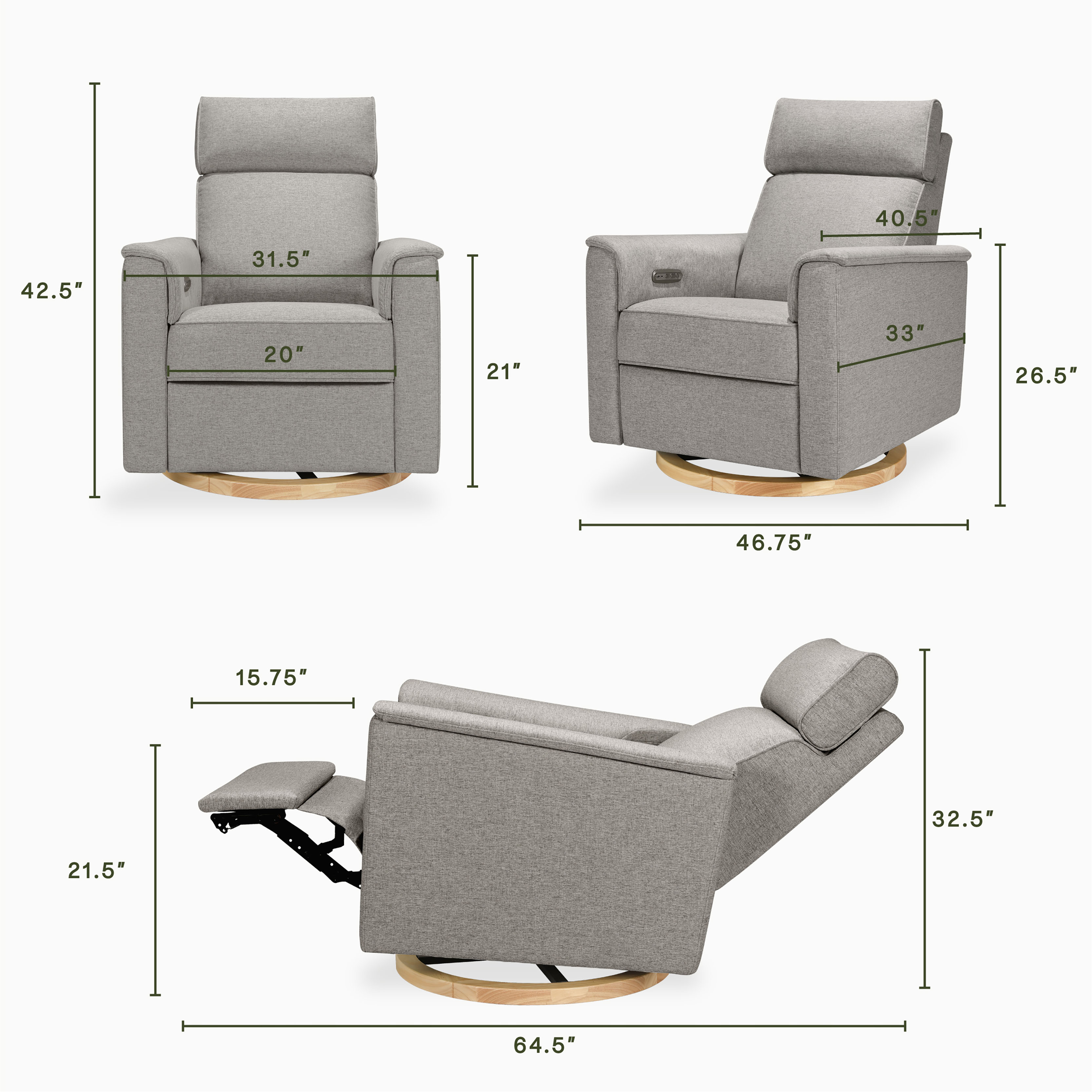 Monogram by Namesake Willa Plus Power Glider Recliner w/ Power