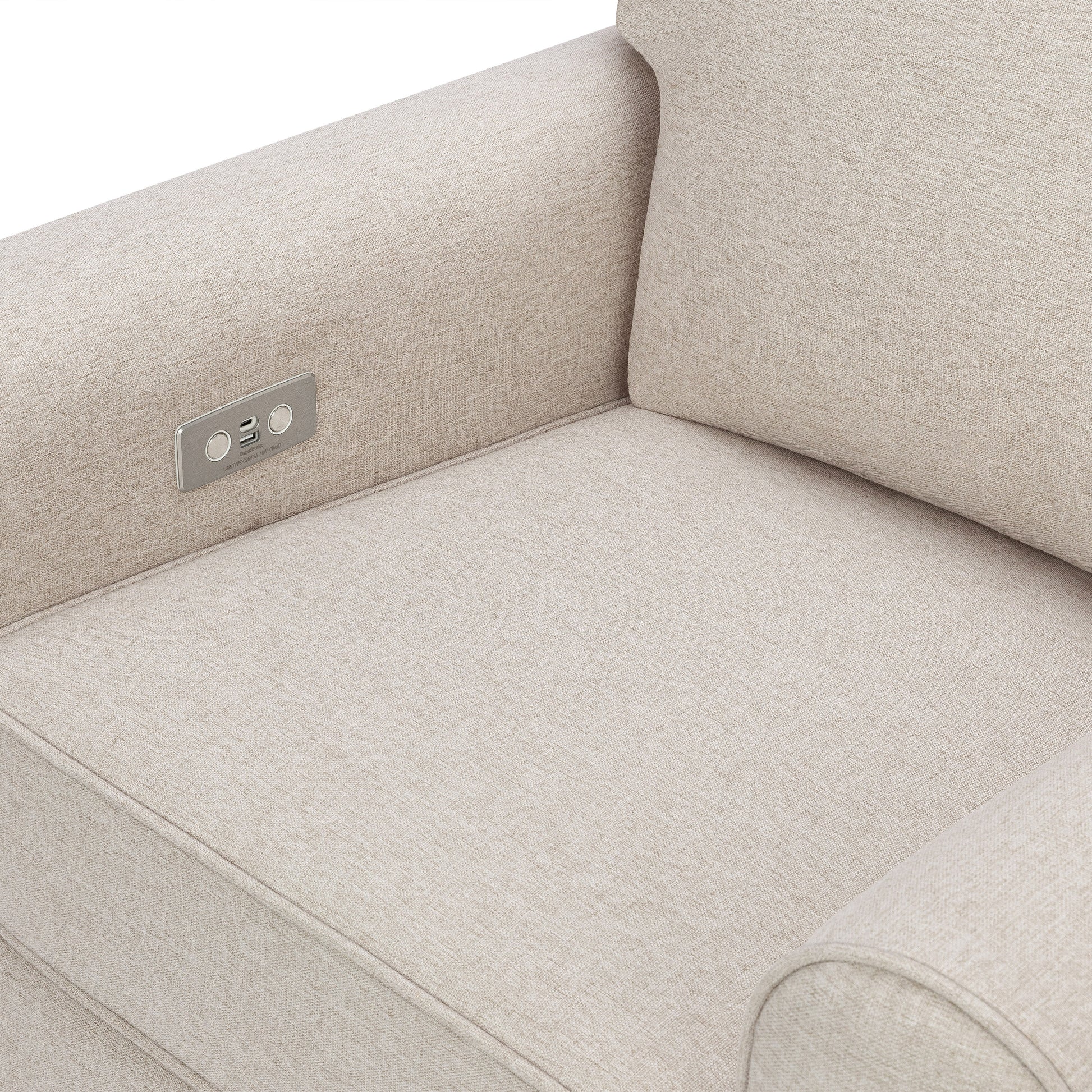 B17787PBEW,Monogram by Namesake,Monroe Pillowback Power Recliner in Performance Beach Eco-Weave