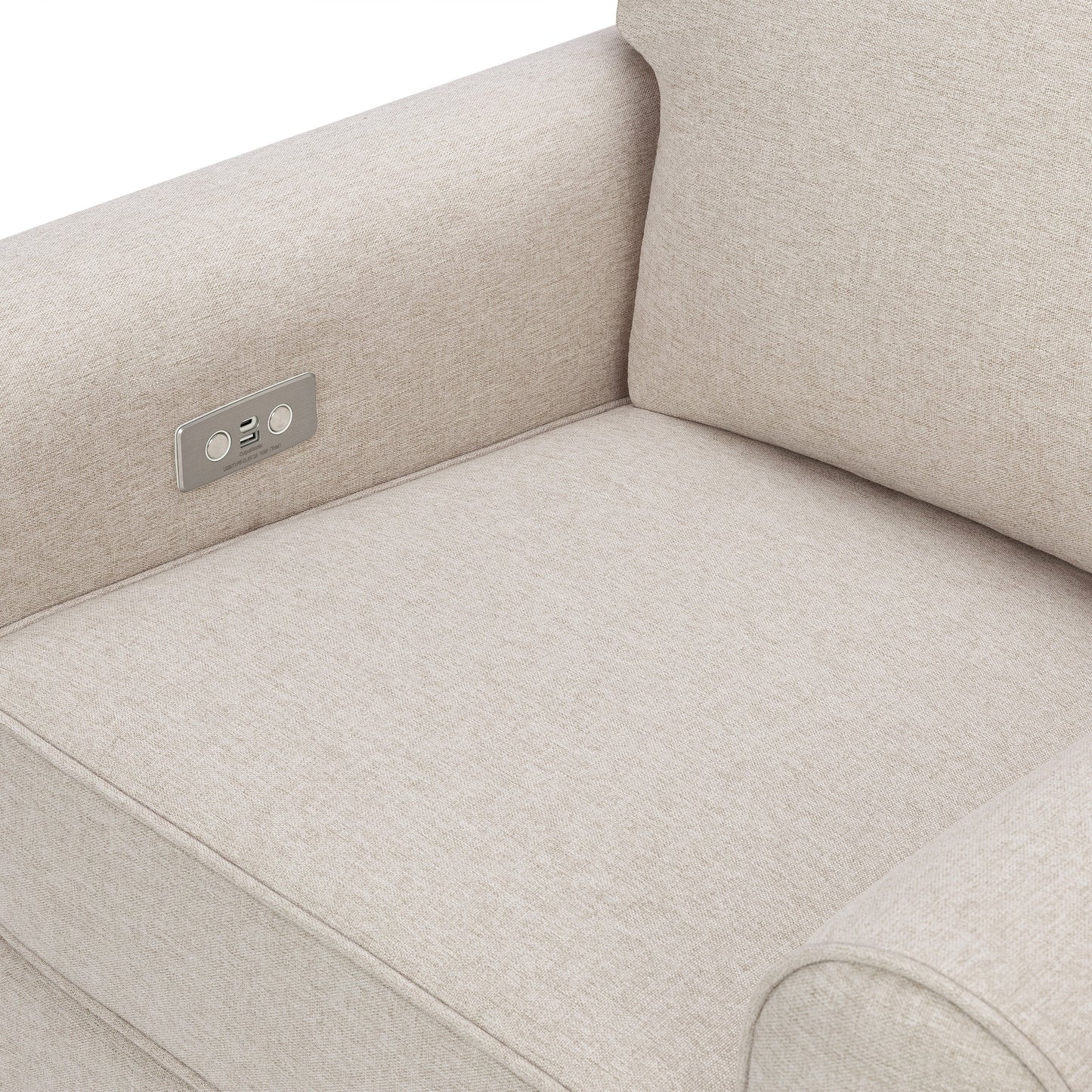 B17787PBEW,Monogram by Namesake,Monroe Pillowback Power Recliner in Performance Beach Eco-Weave