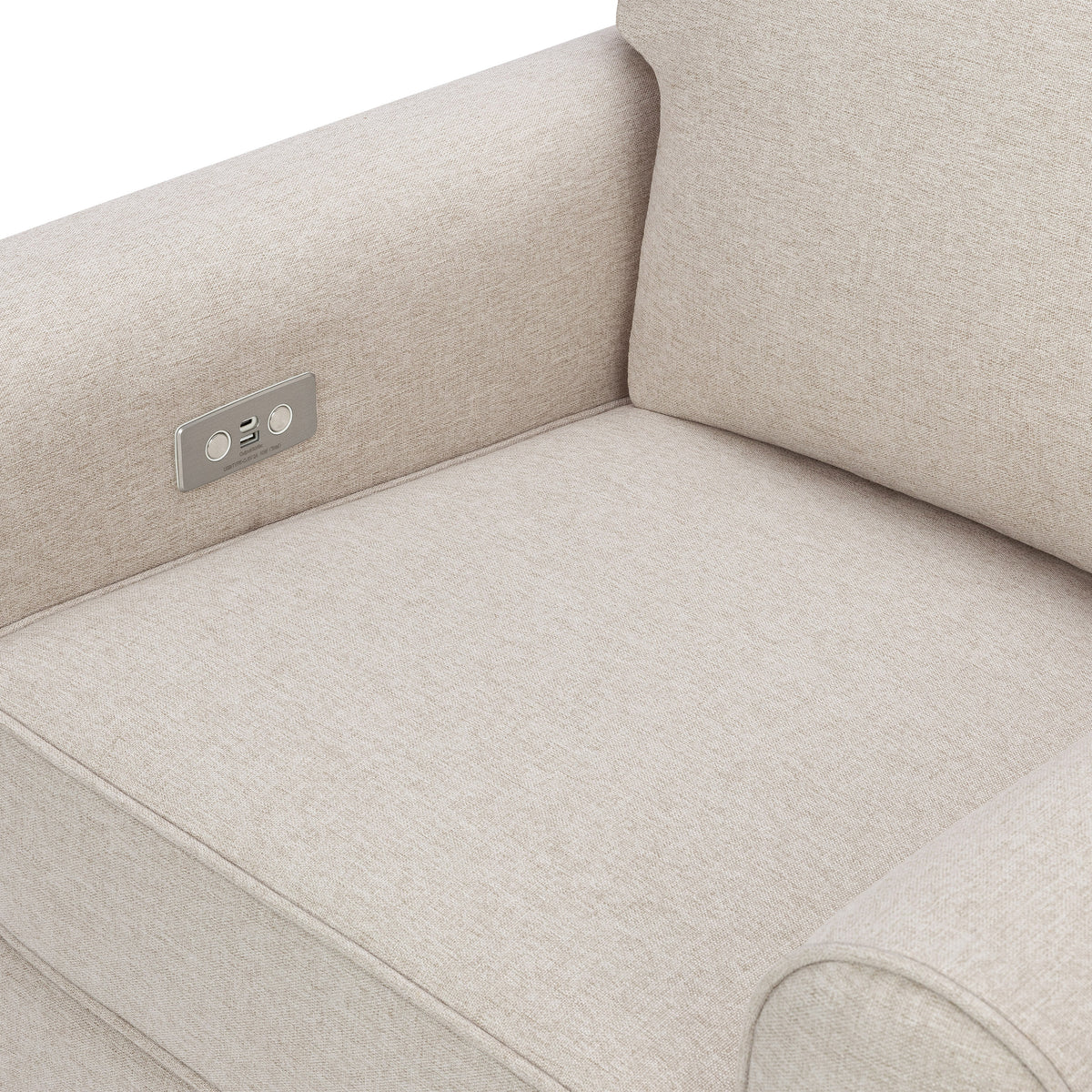 B17787PBEW,Monogram by Namesake,Monroe Pillowback Power Recliner in Performance Beach Eco-Weave