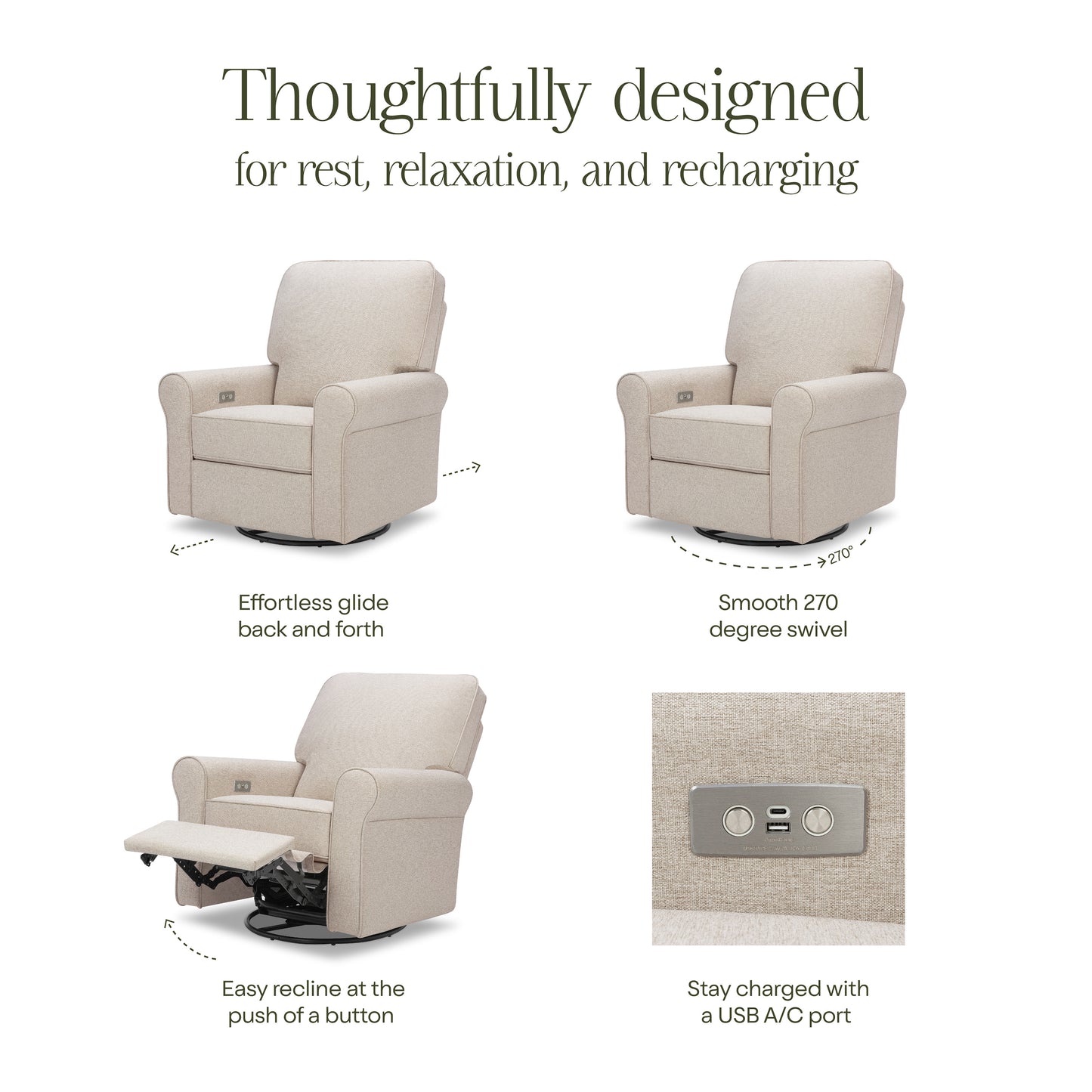 B17787PBEW,Monogram by Namesake,Monroe Pillowback Power Recliner in Performance Beach Eco-Weave
