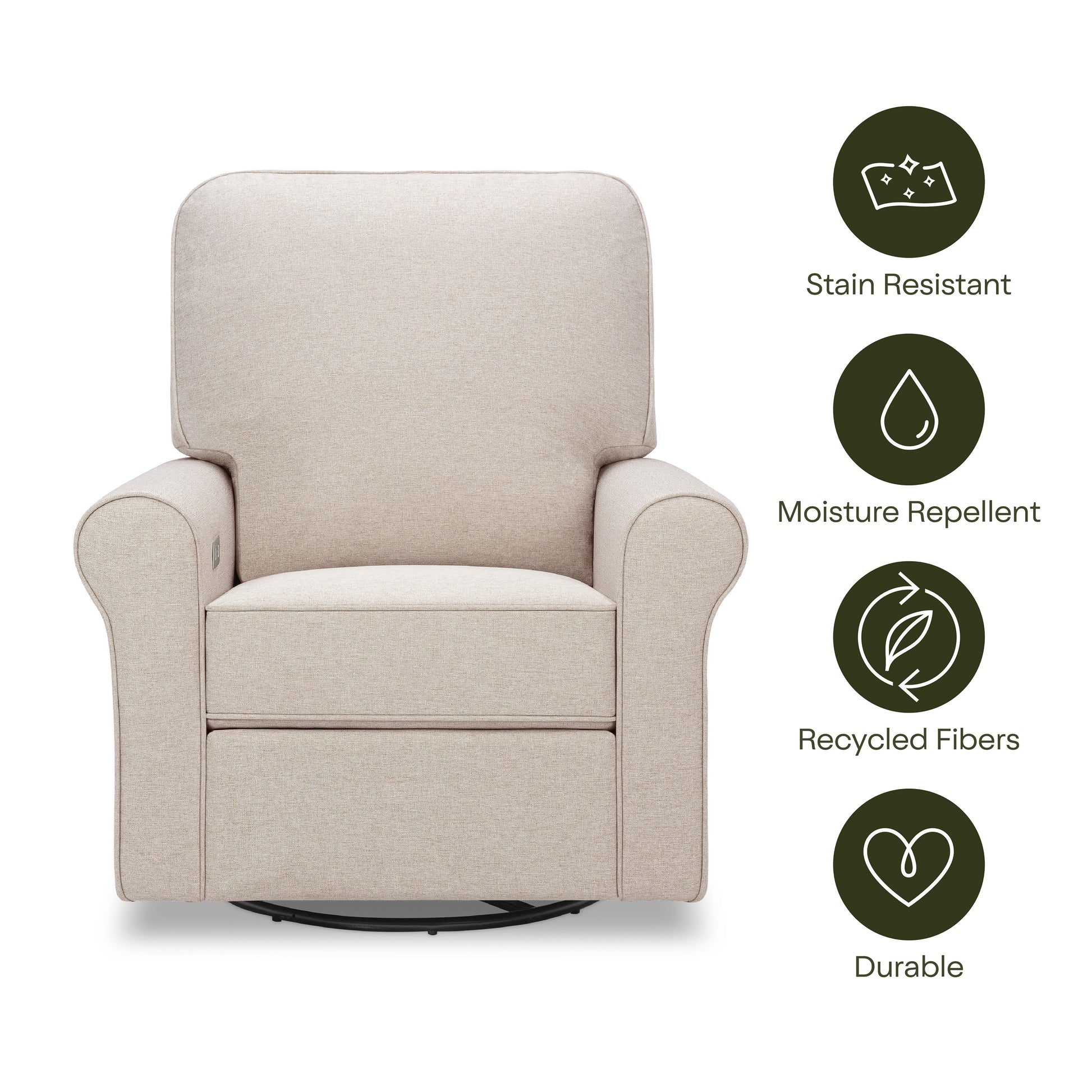 B17787PBEW,Monogram by Namesake,Monroe Pillowback Power Recliner in Performance Beach Eco-Weave