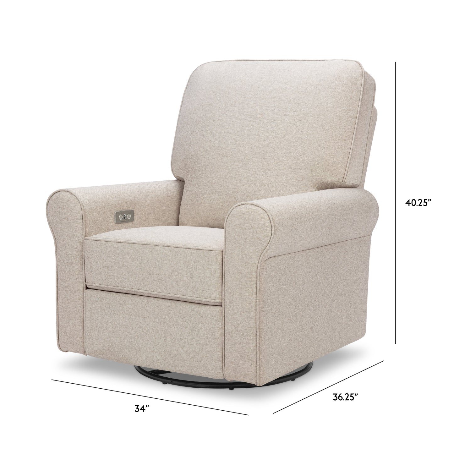 B17787PBEW,Monogram by Namesake,Monroe Pillowback Power Recliner in Performance Beach Eco-Weave