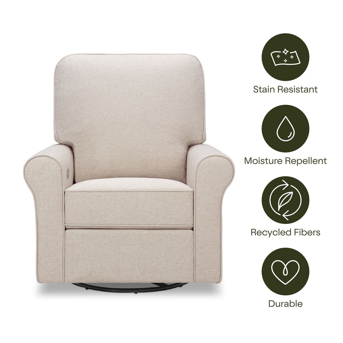 B17787PBEW,Monogram by Namesake,Monroe Pillowback Power Recliner in Performance Beach Eco-Weave