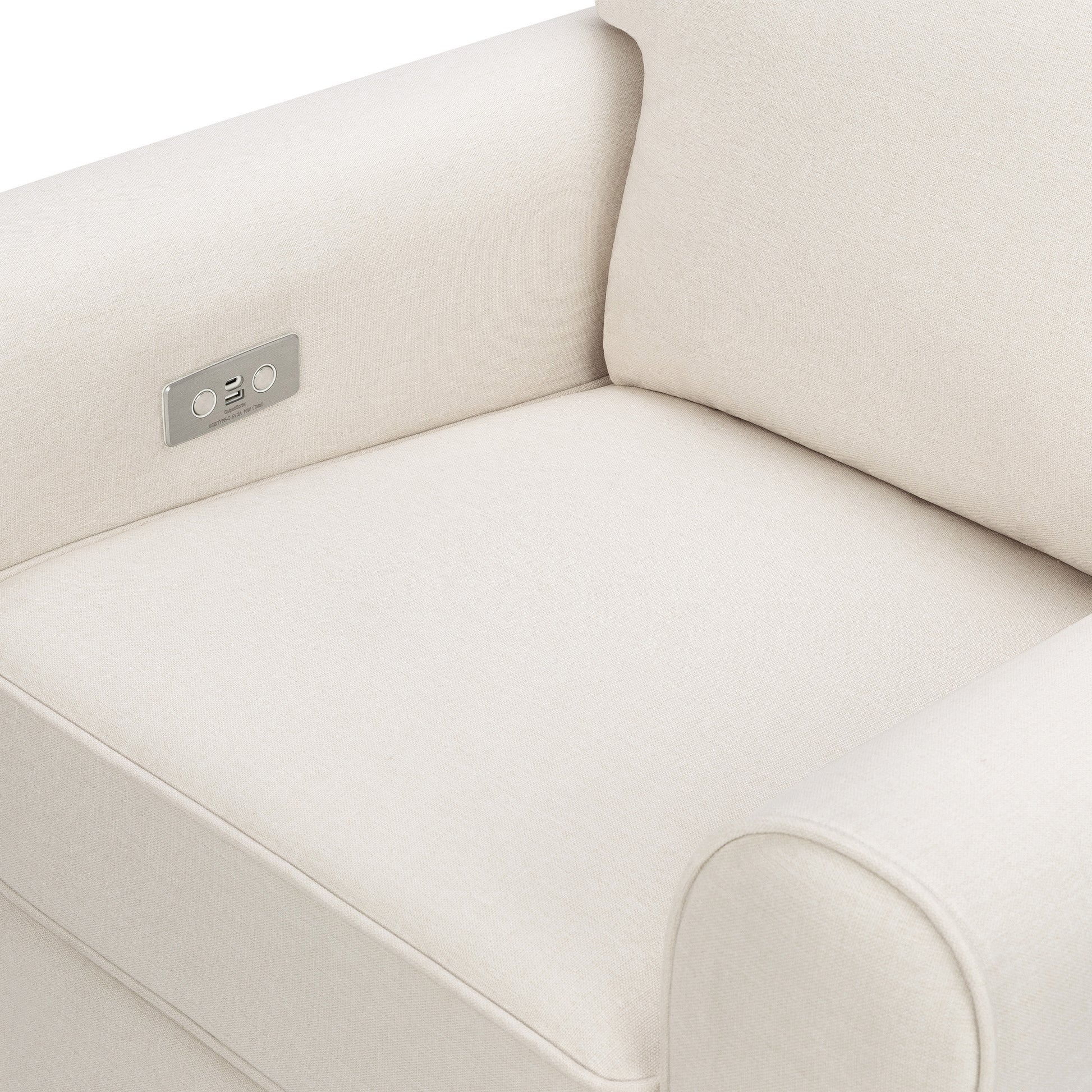 B17787PCMEW,Monogram by Namesake,Monroe Pillowback Power Recliner in Performance Cream Eco-Weave