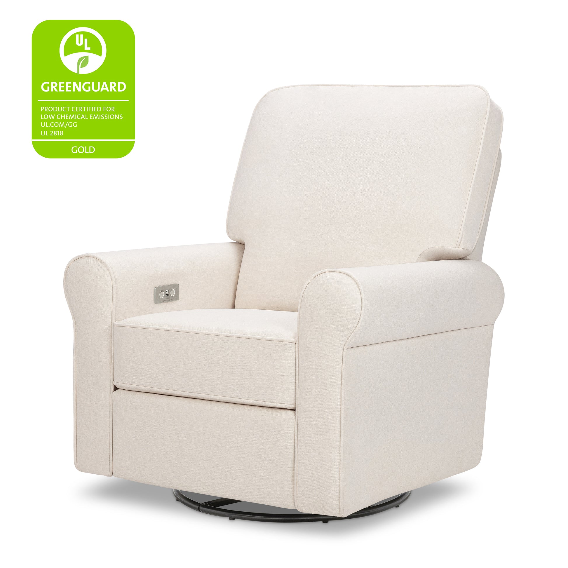 B17787PCMEW,Monogram by Namesake,Monroe Pillowback Power Recliner in Performance Cream Eco-Weave