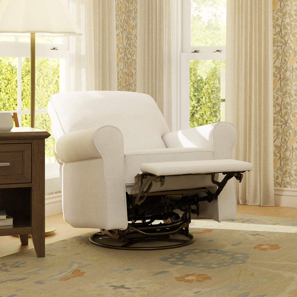 B17787PCMEW,Monogram by Namesake,Monroe Pillowback Power Recliner in Performance Cream Eco-Weave