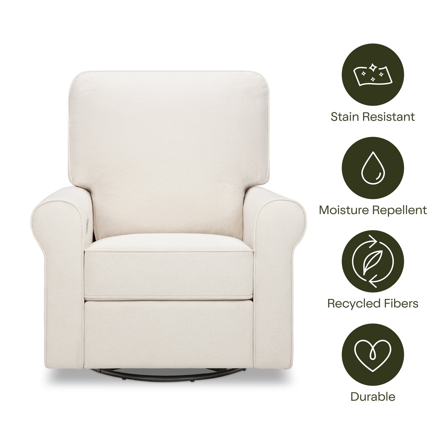 B17787PCMEW,Monogram by Namesake,Monroe Pillowback Power Recliner in Performance Cream Eco-Weave