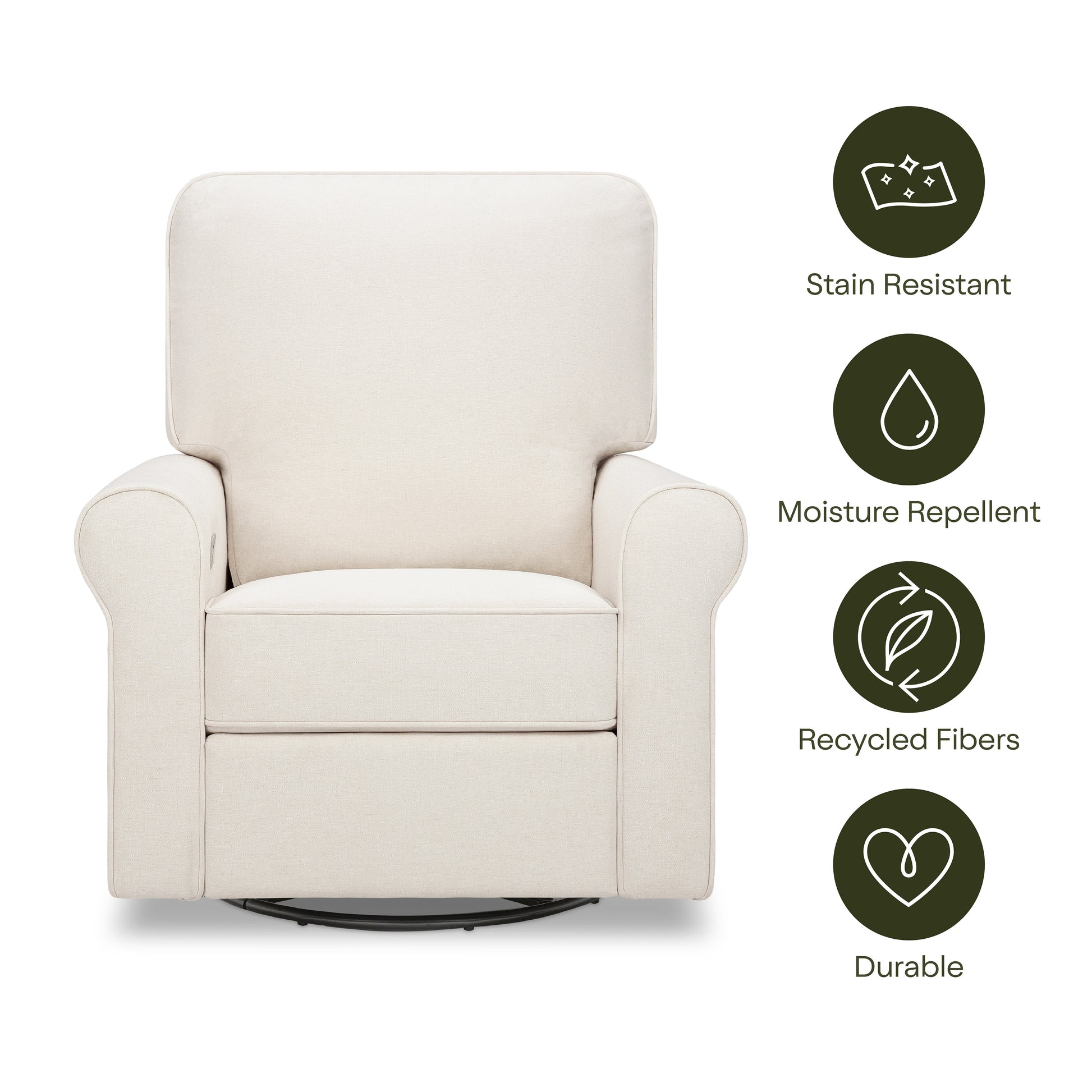 B17787PCMEW,Monogram by Namesake,Monroe Pillowback Power Recliner in Performance Cream Eco-Weave