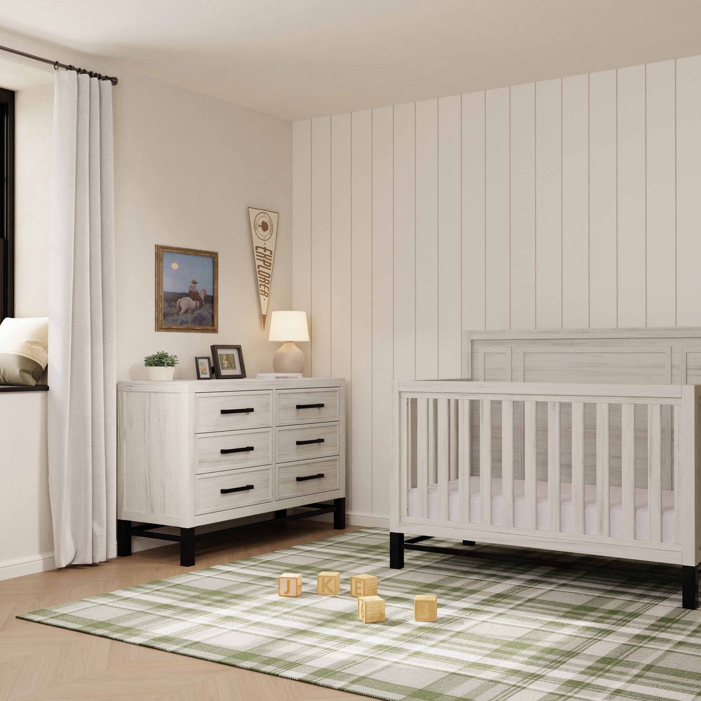B25816WDF,Monogram by Namesake,Newbern 6-Drawer Assembled Dresser in White Driftwood