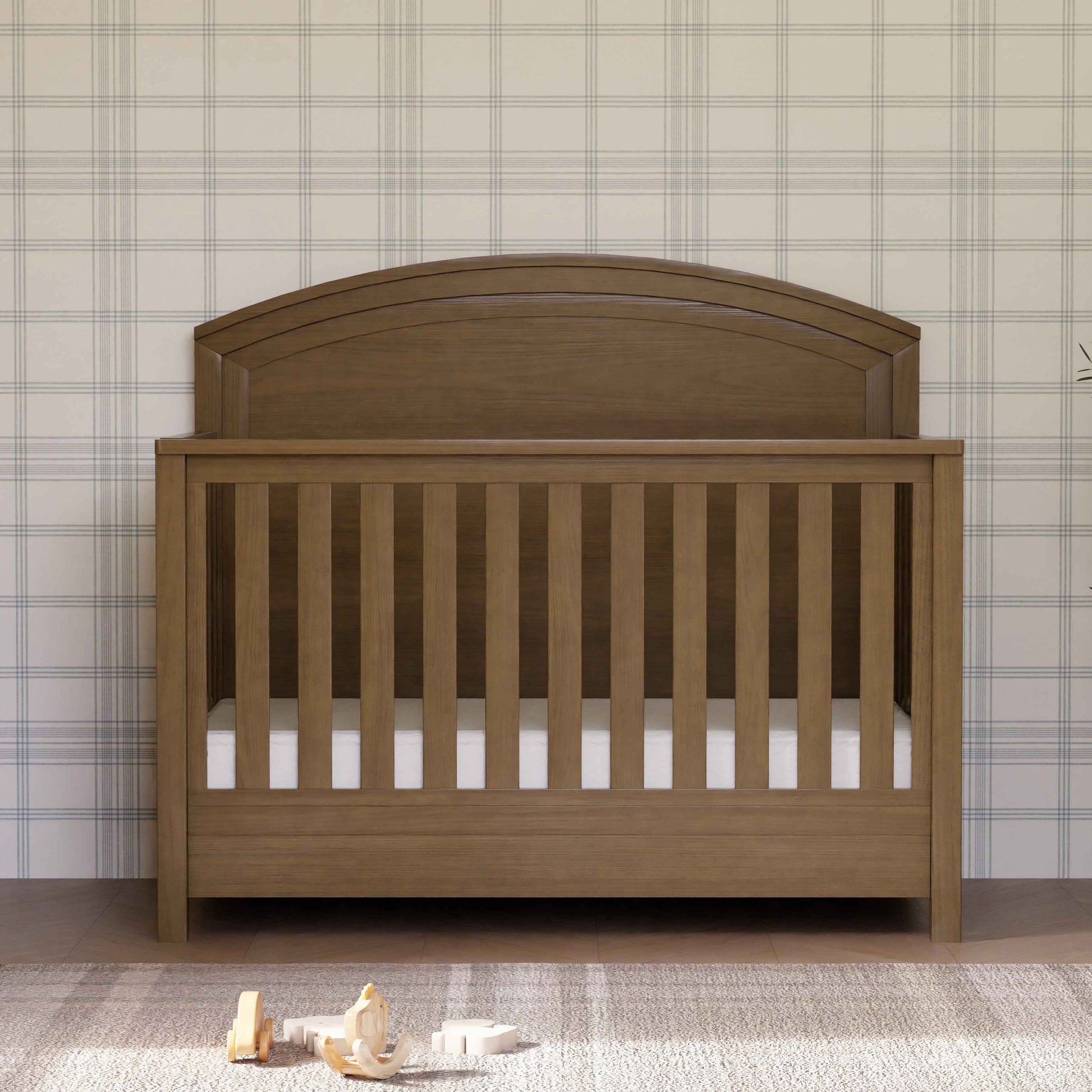 B26401LDF,Monogram by Namesake,Hemsted 4-in-1 Convertible Crib in Walnut Driftwood