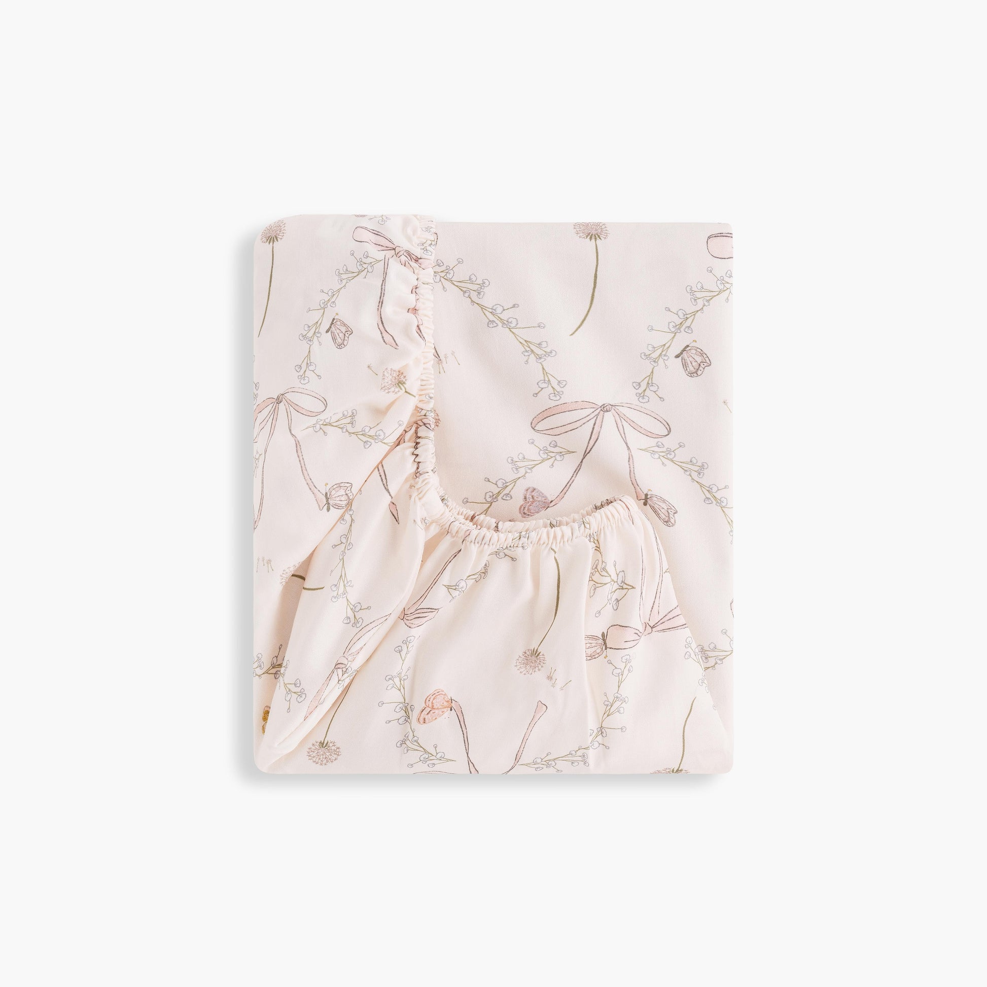 Gooslings Bows & Butterfly Kisses Crib Sheet - Pink