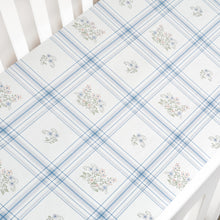 Gooslings Fleur + Stripe Crib Sheet - Plaid