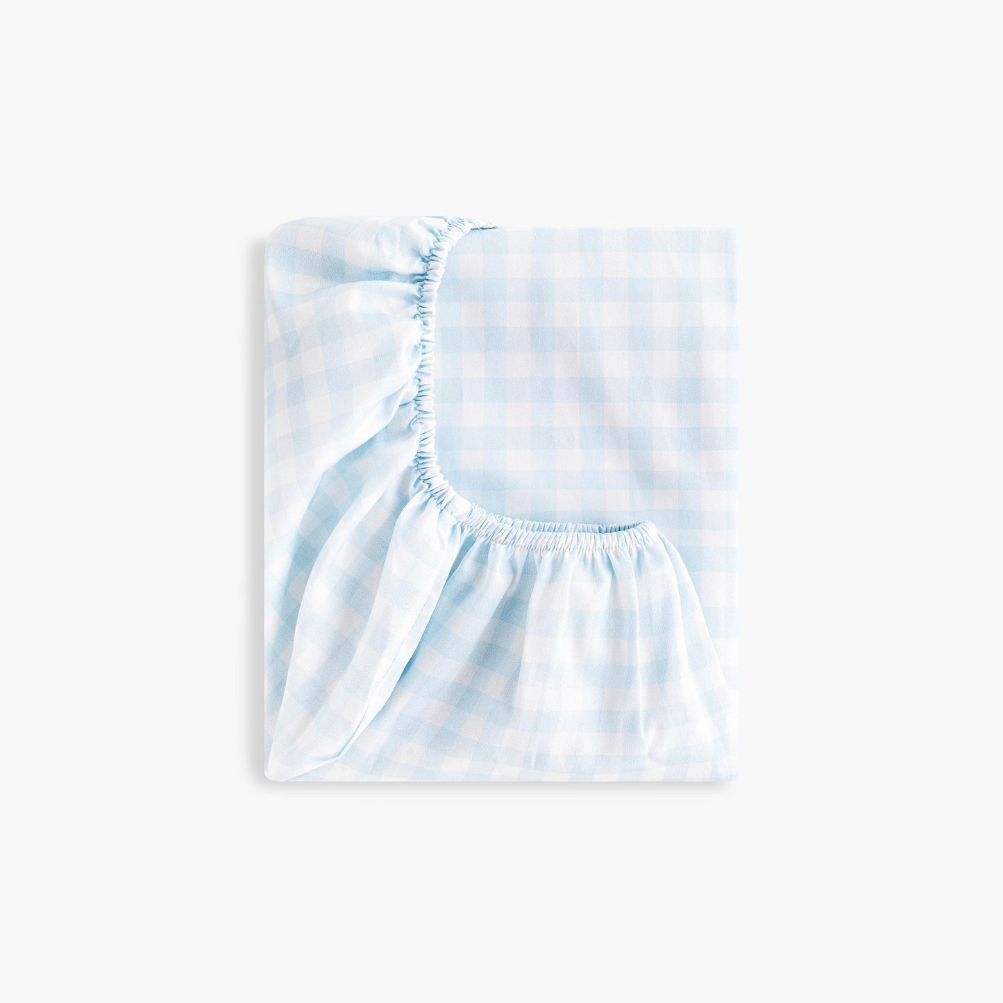 Gooslings Picnic Gingham Crib Sheet - Blue