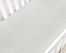 Gooslings Picnic Gingham Crib Sheet - Green