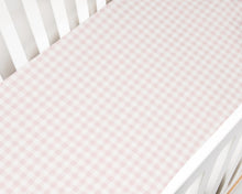 Gooslings Picnic Gingham Crib Sheet - Pink