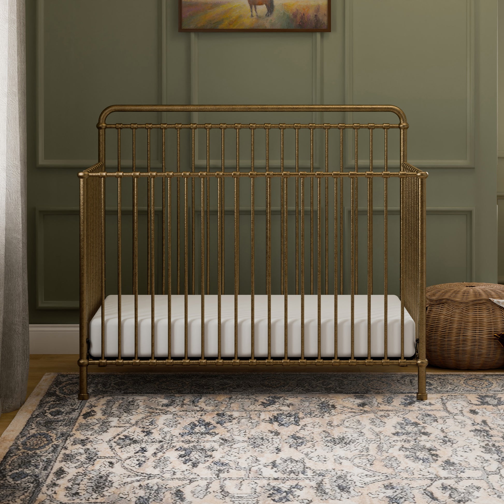 M15301VG,Namesake,Winston 4-in-1 Convertible Crib in Vintage Gold