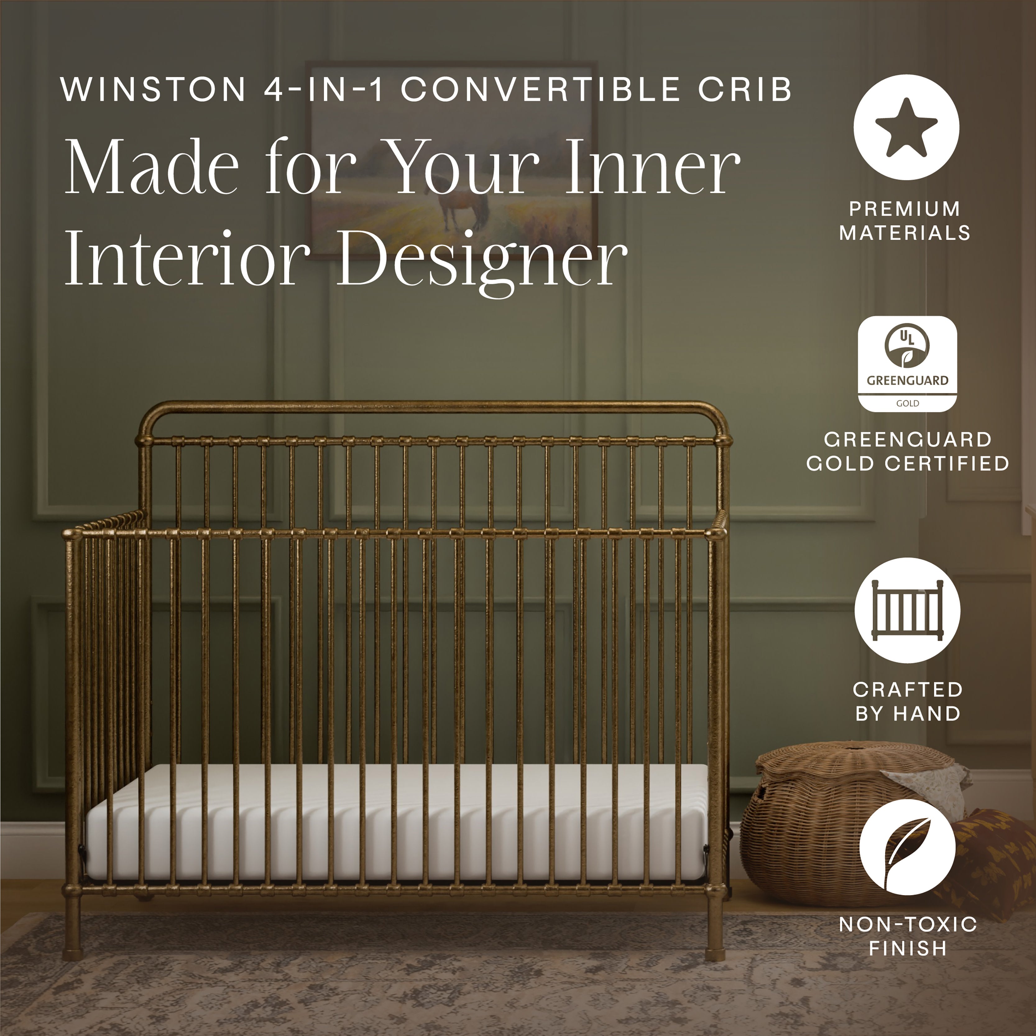 置物 nashu4mama Namesake Winston 4-in-1 Convertible Crib