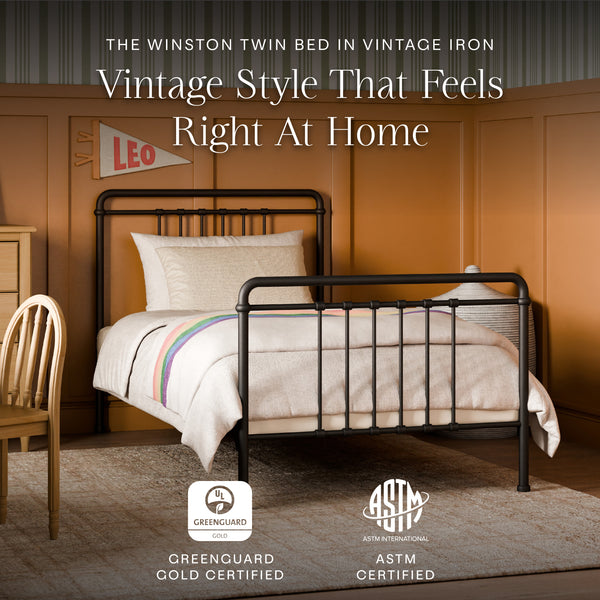 M15369UR,Namesake Kids,Winston Twin Bed in Vintage Iron