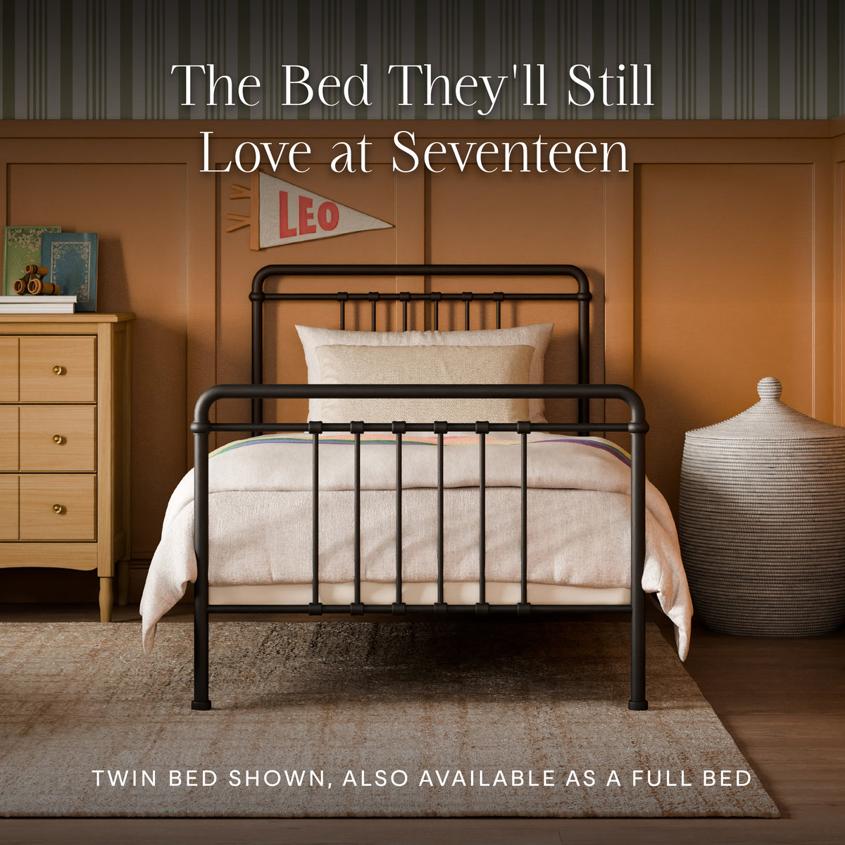 M15369UR,Namesake Kids,Winston Twin Bed in Vintage Iron