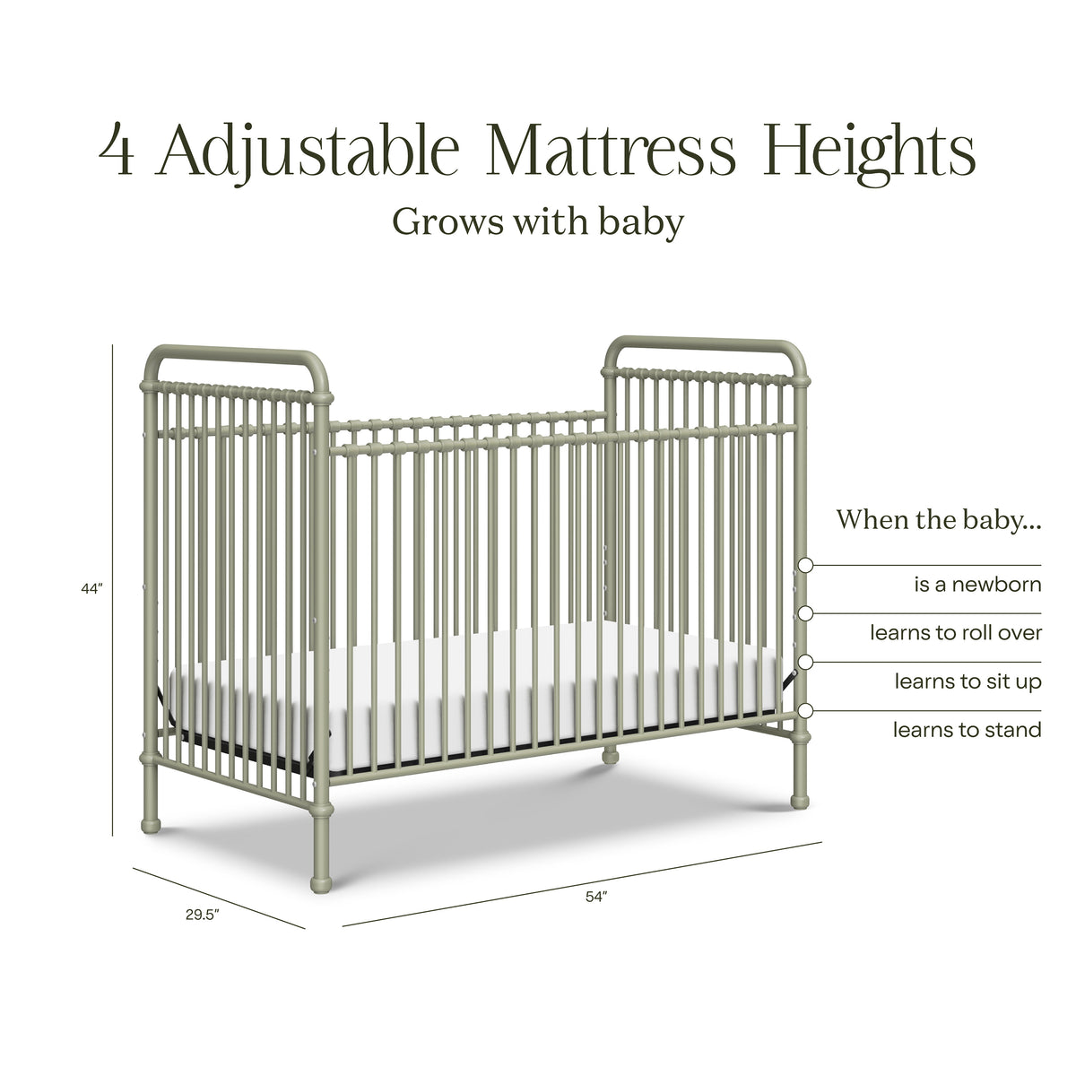 M15501HS,Namesake,Abigail 3-in-1 Convertible Crib in Heirloom Sage