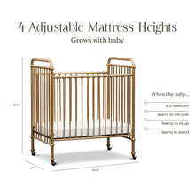 M15598VG,Namesake,Abigail 3-in-1 Convertible Mini Crib in Vintage Gold