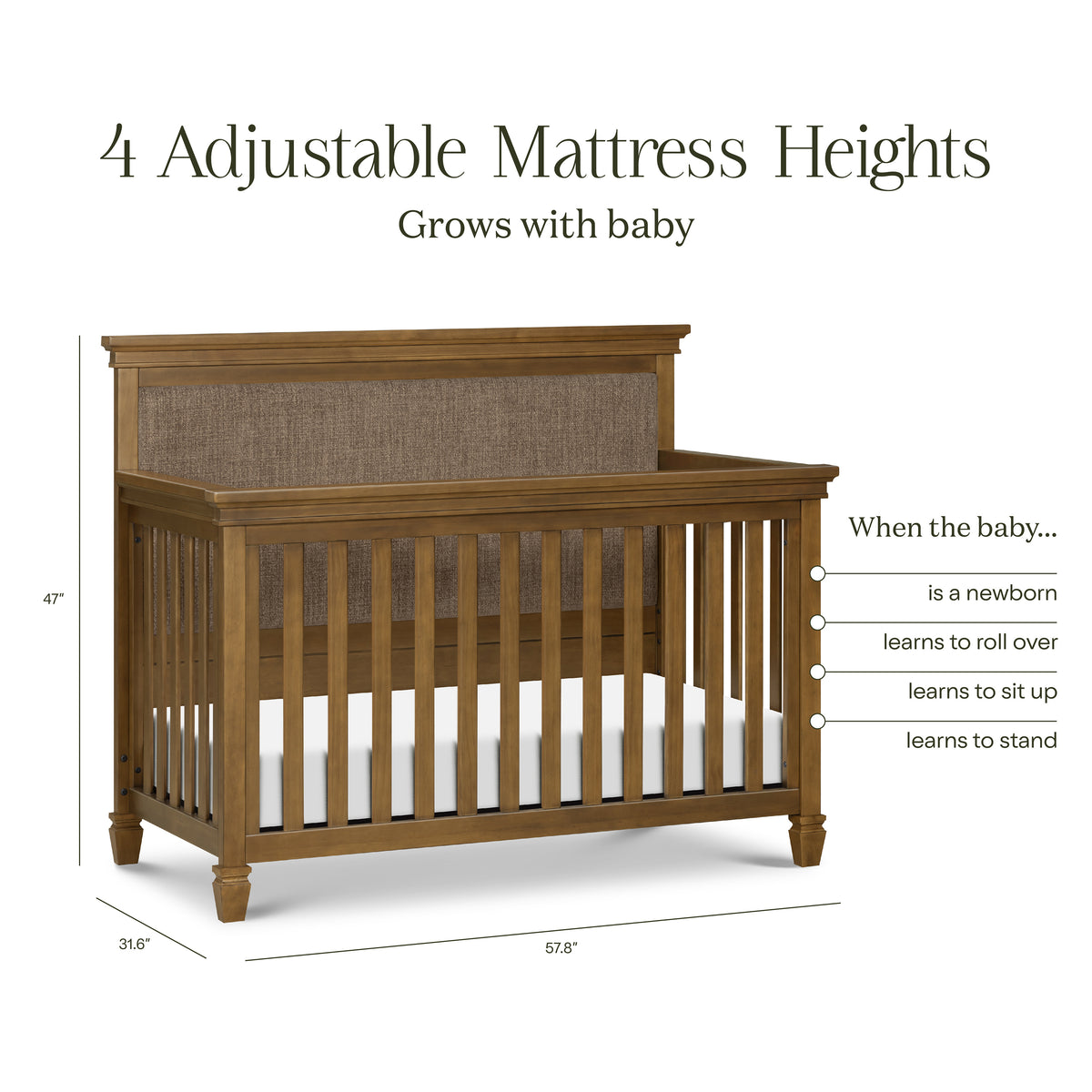 M15801NL,Namesake,Darlington 4-in-1 Convertible Crib in Natural Walnut