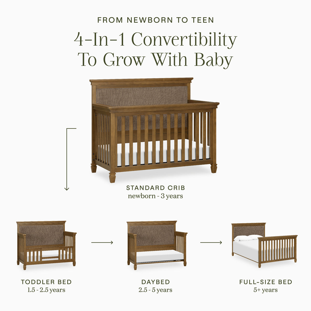 M15801NL,Namesake,Darlington 4-in-1 Convertible Crib in Natural Walnut