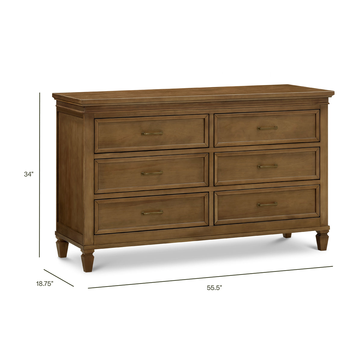 M15816NL,Namesake,Darlington 6-Drawer Dresser in Natural Walnut