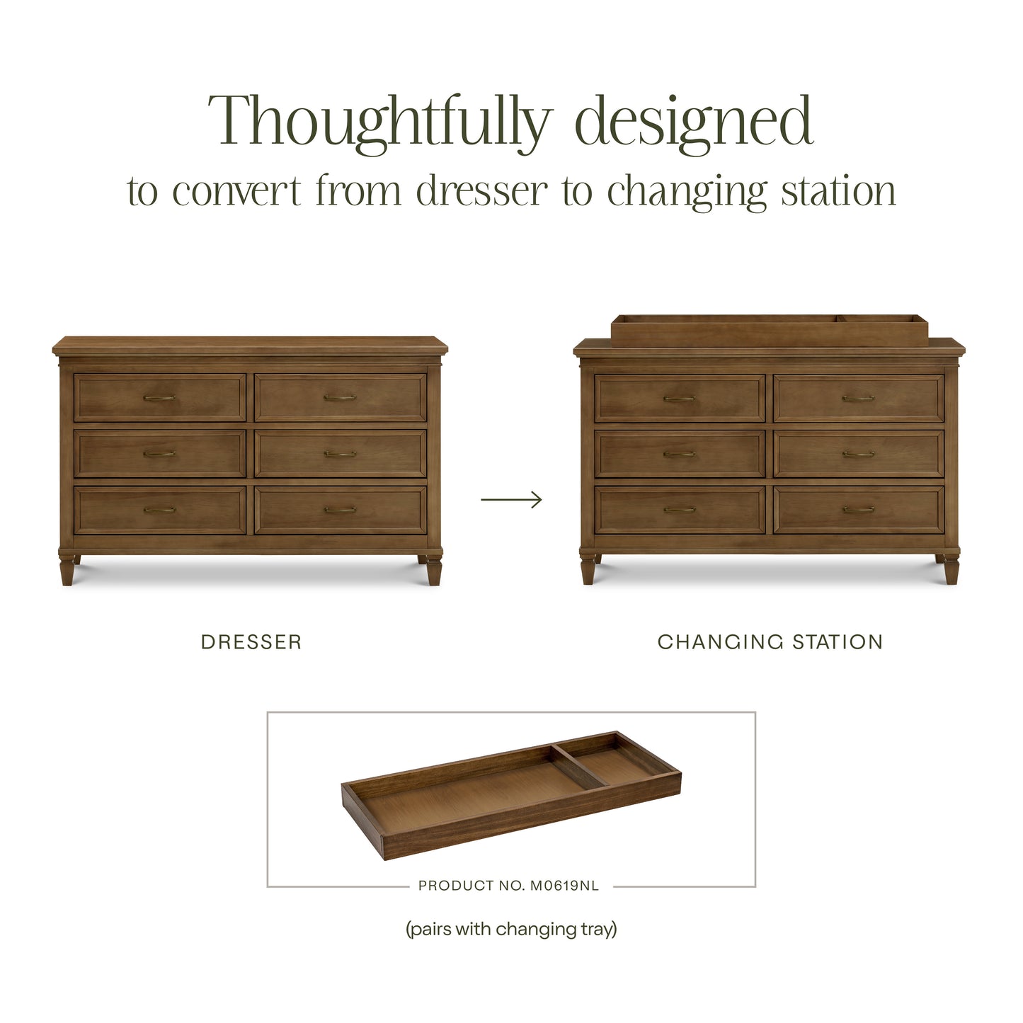 M15816NL,Namesake,Darlington 6-Drawer Dresser in Natural Walnut