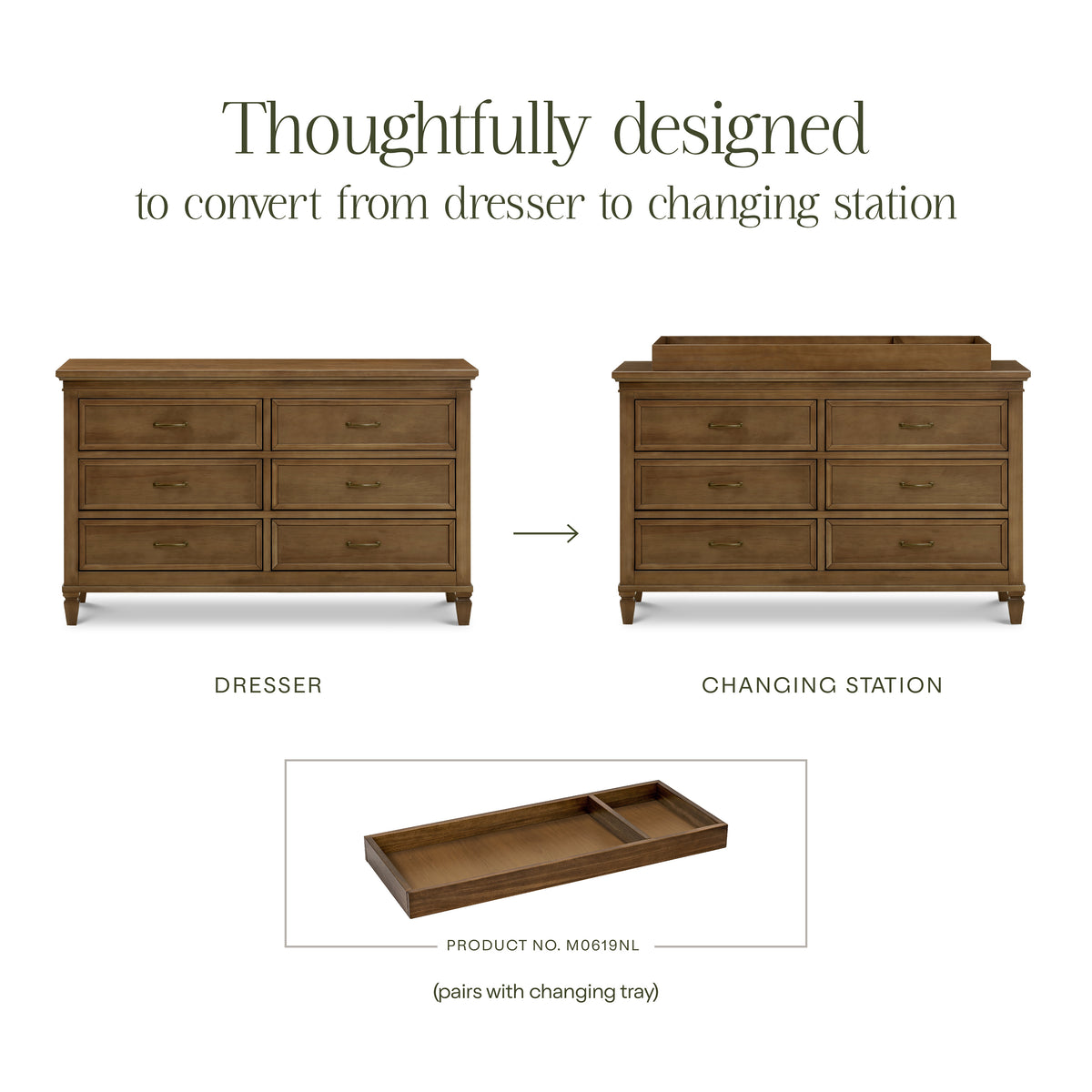 M15816NL,Namesake,Darlington 6-Drawer Dresser in Natural Walnut