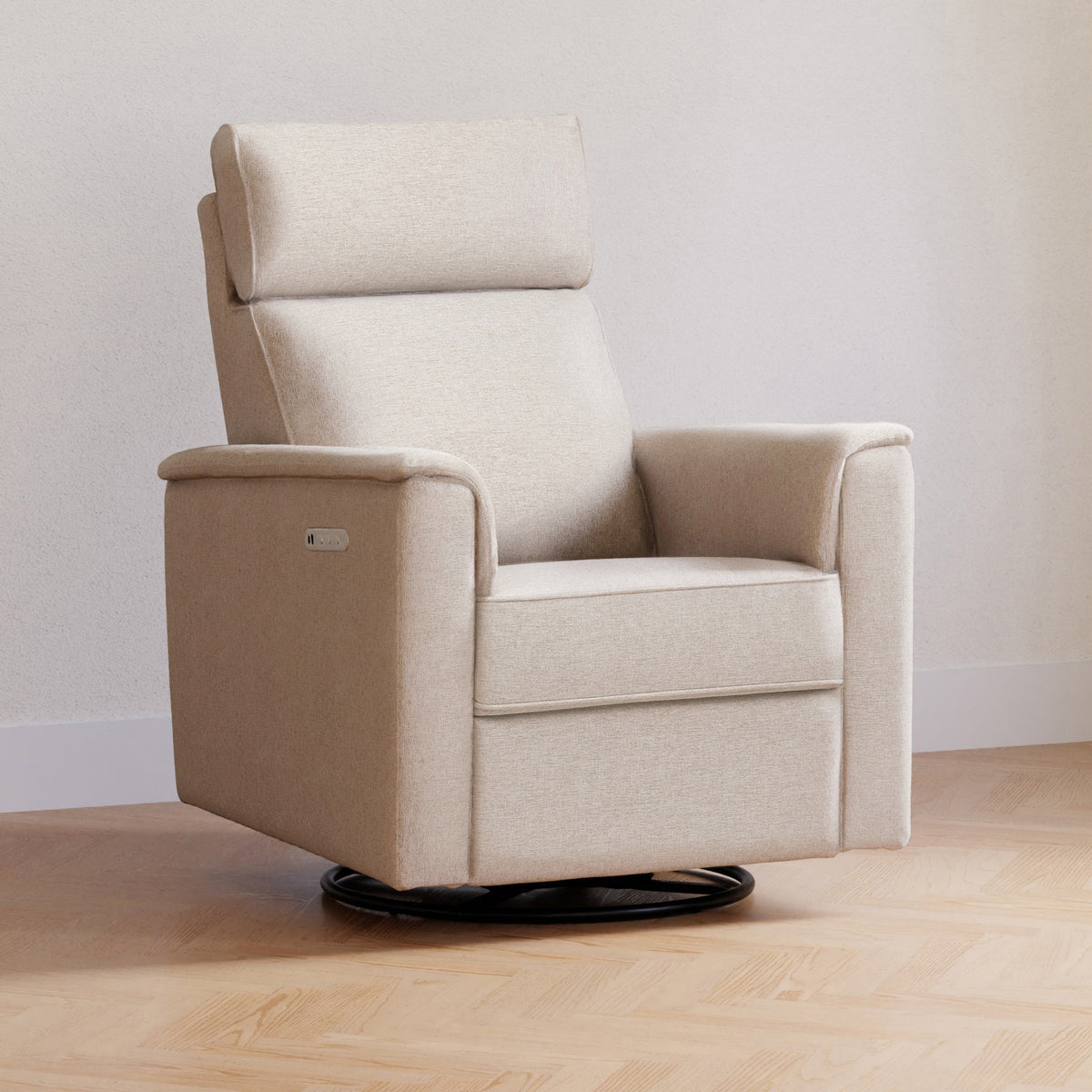 M17182PBEW,Namesake,Willa Pro Power Glider Recliner w/ Power Lumbar in Performance Beach Eco-Weave