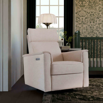 M17182PBEW,Namesake,Willa Pro Power Glider Recliner w/ Power Lumbar in Performance Beach Eco-Weave