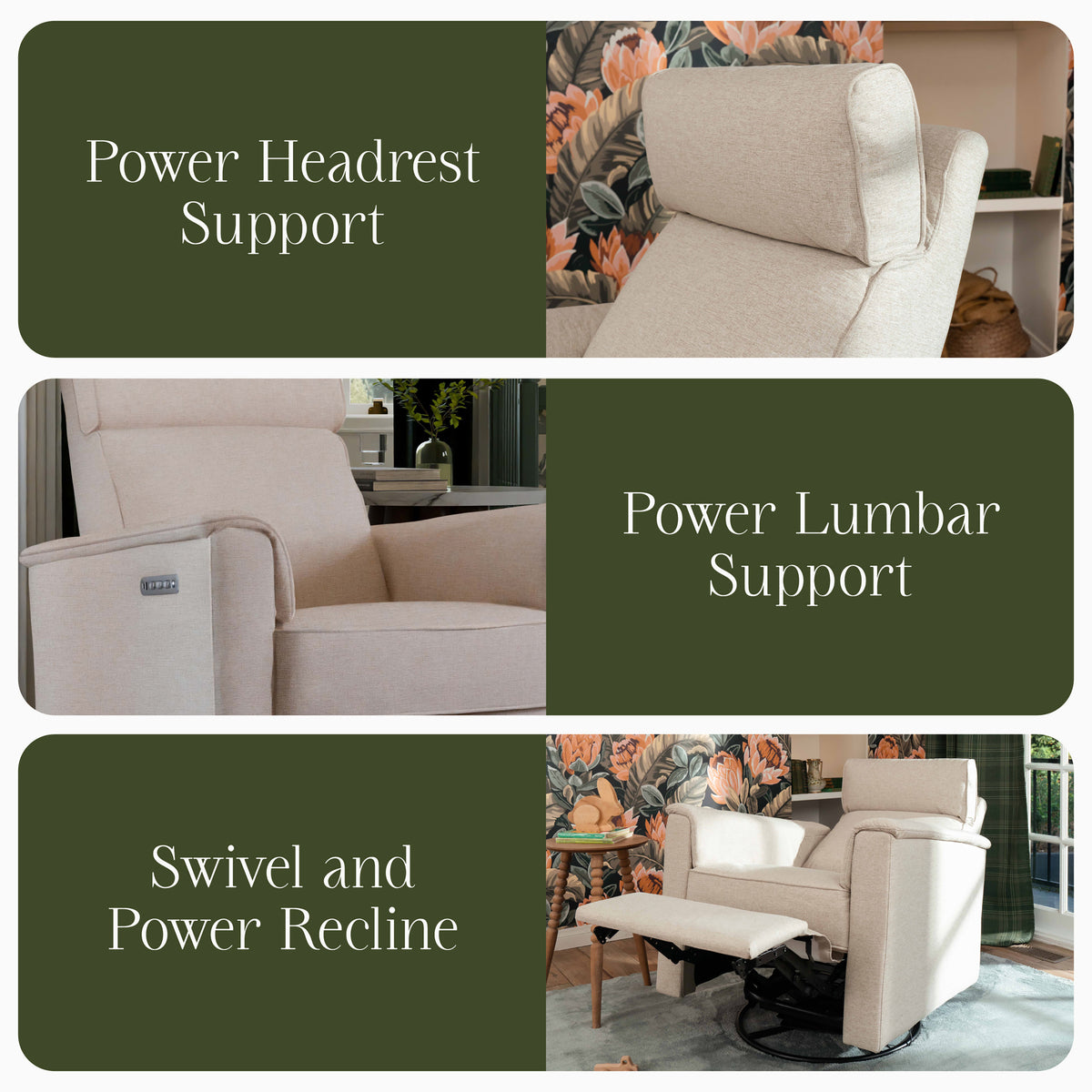 M17182PBEW,Namesake,Willa Pro Power Glider Recliner w/ Power Lumbar in Performance Beach Eco-Weave