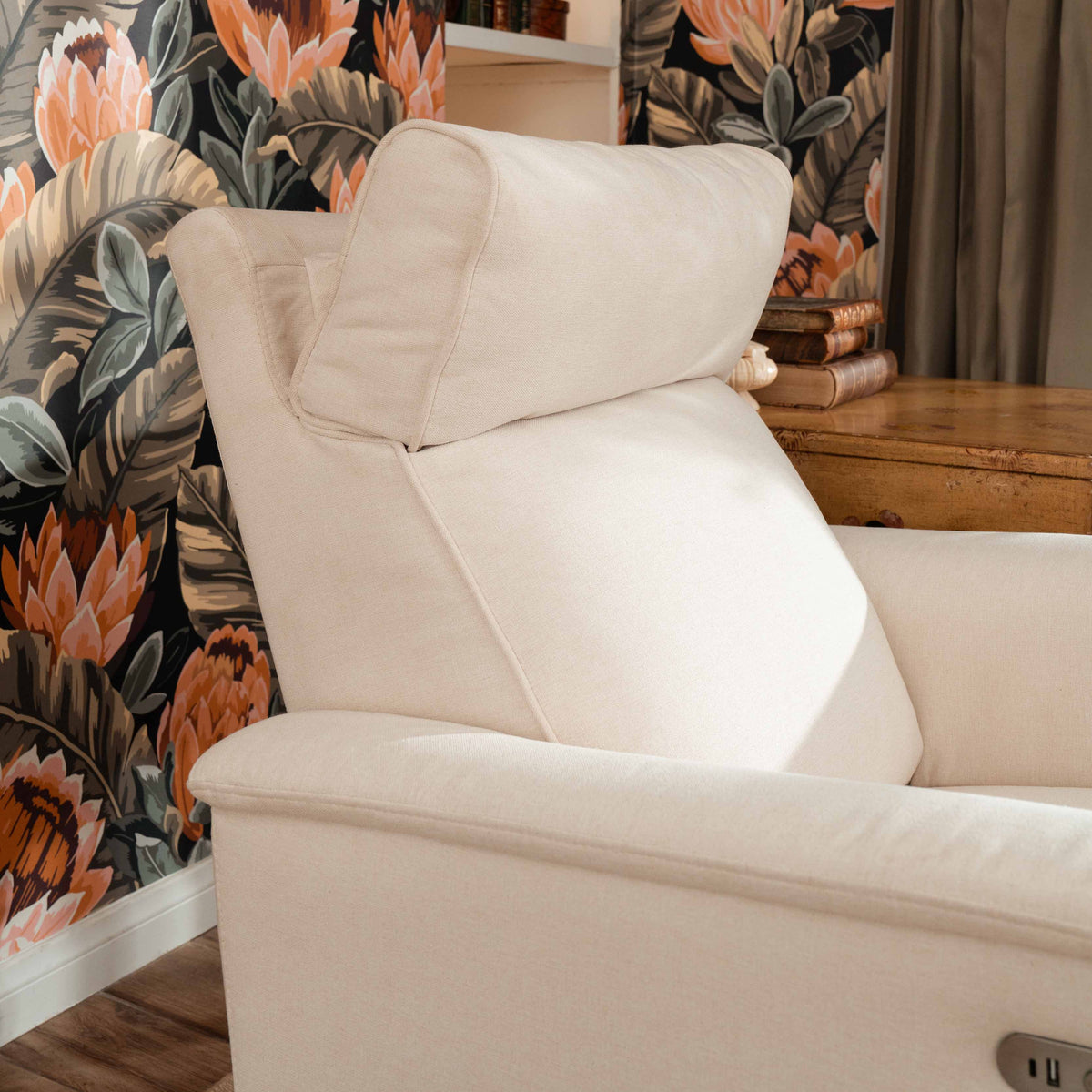 M17182PCMEW,Namesake,Willa Pro Power Glider Recliner w/ Power Lumbar in Performance Cream Eco-Weave