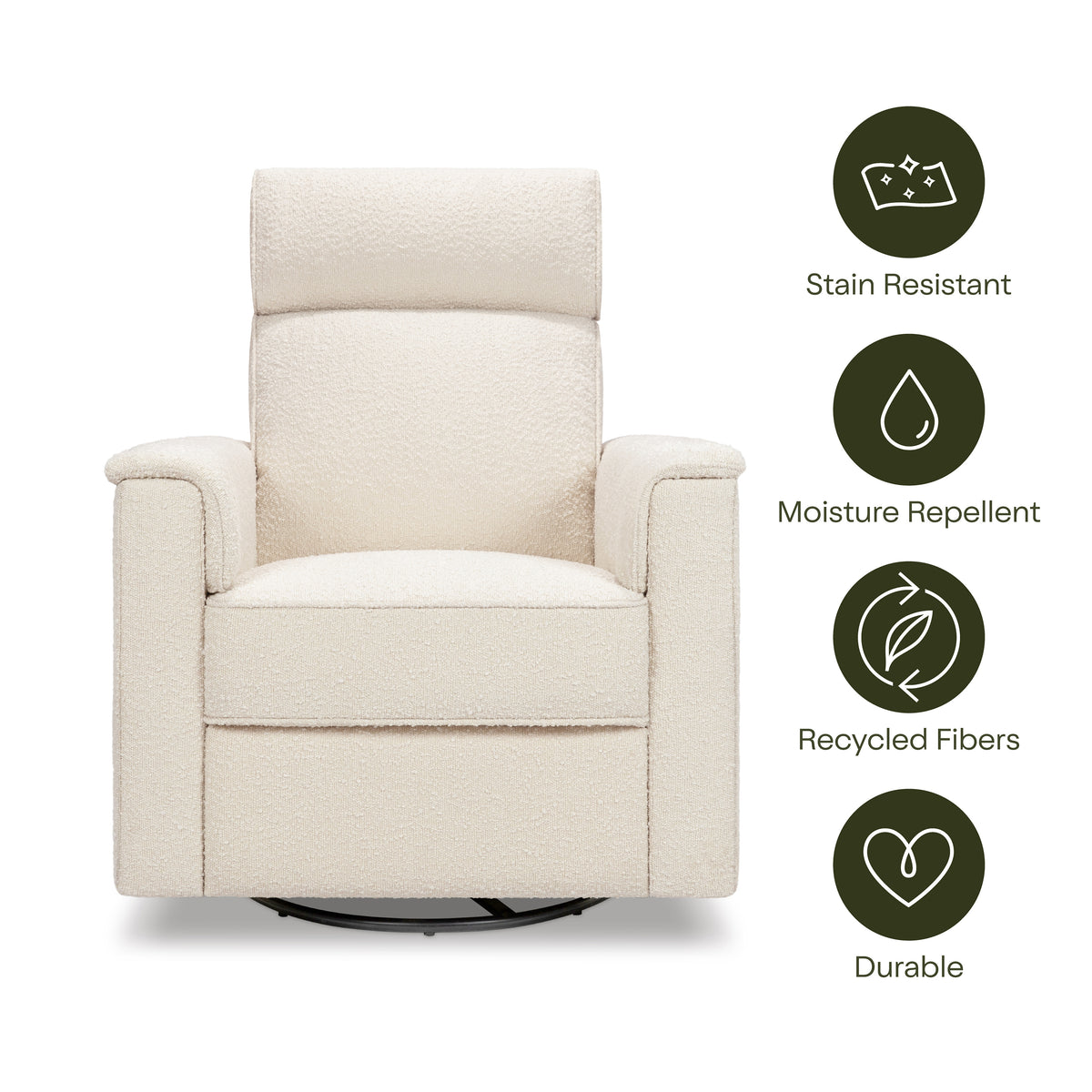 M17182PWB,Namesake,Willa Pro Power Glider Recliner w/ Power Lumbar in Performance Ivory Boucle