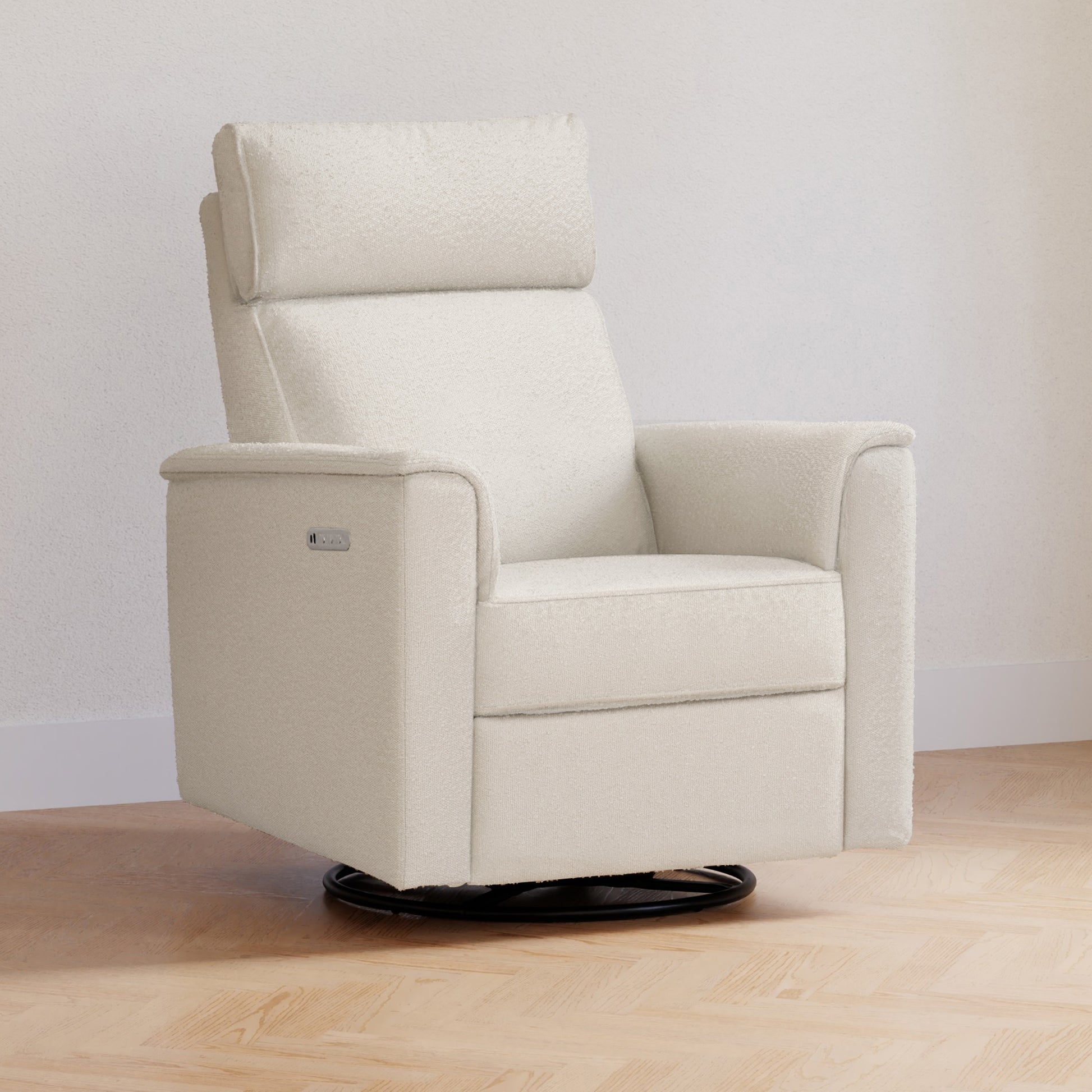M17182PWB,Namesake,Willa Pro Power Glider Recliner w/ Power Lumbar in Performance Ivory Boucle