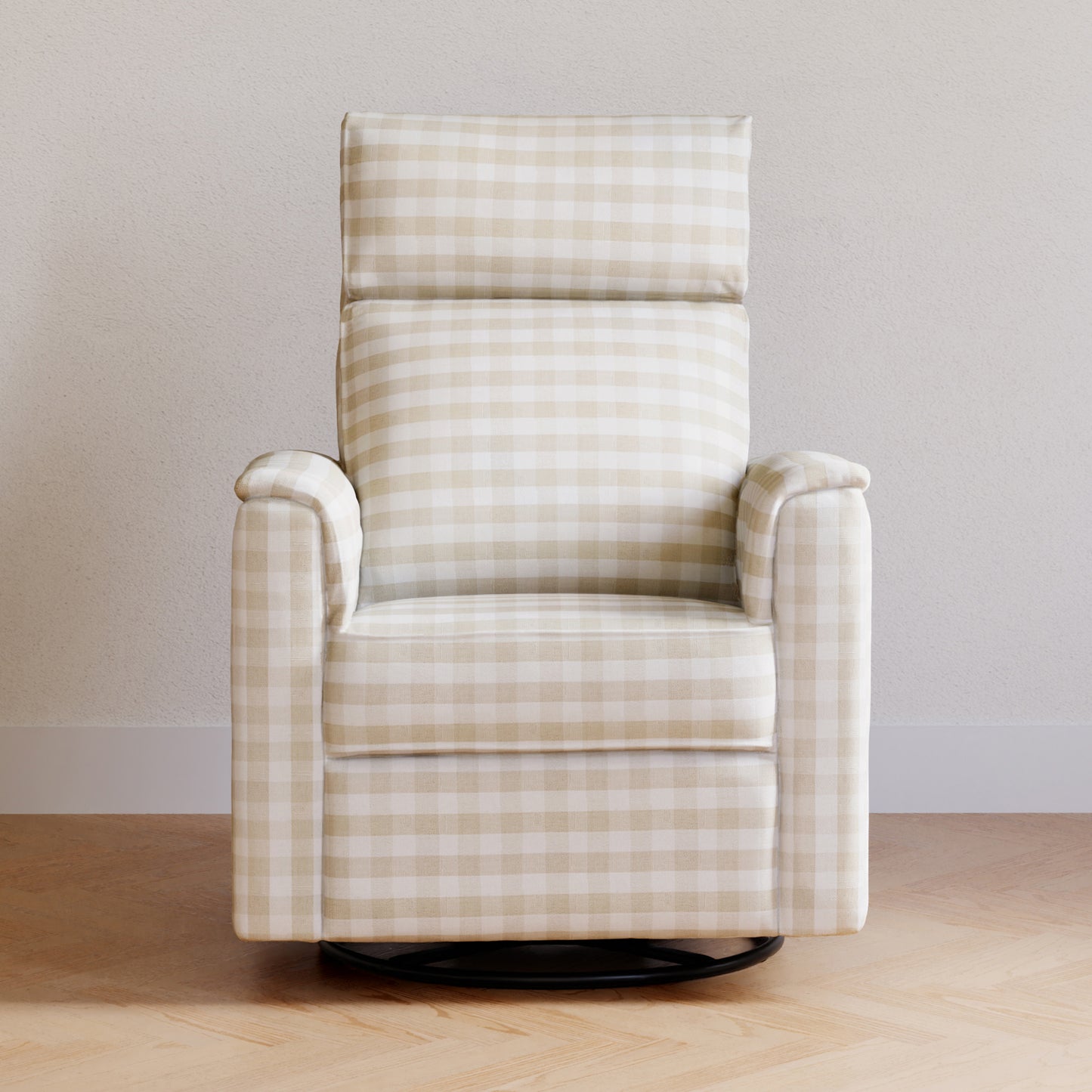 M17182TGH,Namesake,Willa Pro Power Glider Recliner w/ Power Lumbar in Tan Gingham