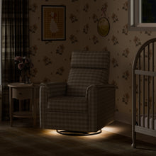 M17182TGH,Namesake,Willa Pro Power Glider Recliner w/ Power Lumbar in Tan Gingham