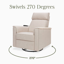 M17183PBEW,Namesake,Willa Deluxe Power Glider Recliner w/Heat&Massage in Performance Beach Eco-Weave